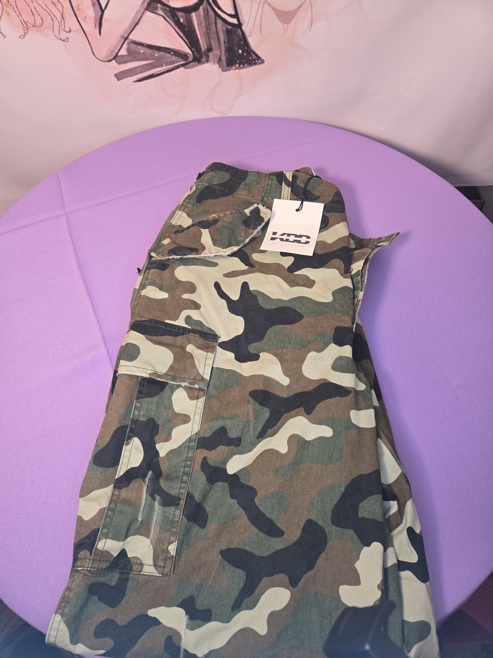 Camo Cargo Pants - Green Brown Black Size M - Picture 2 of 12